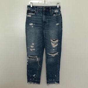 Abercrombie & Fitch Annie High Rise Girlfriend Jeans Distressed 26/2 Regular
